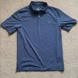 Vineyard Vines Performance Navy w/Thin White Stripes Polo Shirt